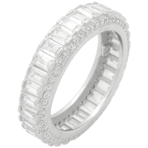 RCZ104146 - Sterling Silver CZ Baguette Eternity Band Ring 6mm