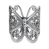 RPS1001 Silver Plain Butterfly Ring