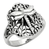 RPS1006 Silver Plain Dragonfly Ring