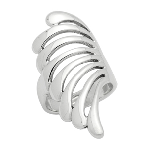 RPS1020 Silver Plain Long Ring