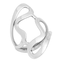 RPS1022 Silver Plain Long Design Ring