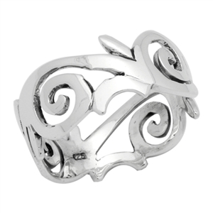 RPS1023 Silver Plain Design Band Ring