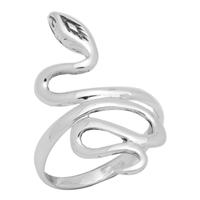 RPS1028 Silver Plain Snake Ring