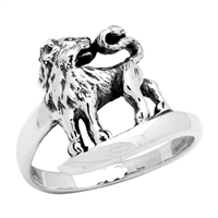 RPS1029 Silver Plain Lion Ring