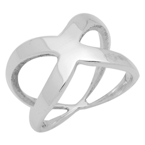 RPS1048 Silver Plain X Ring