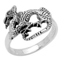 RPS1053 Silver Plain Dragon Ring