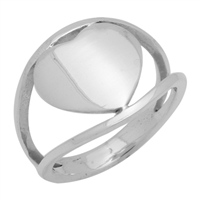 RPS1057 Silver Plain Heart Plain Ring