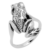 RPS1060 Silver Plain Frog Ring