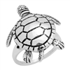 RPS1082 Silver Movable Big Sea Turtle Ring