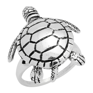 RPS1082 Silver Movable Big Sea Turtle Ring