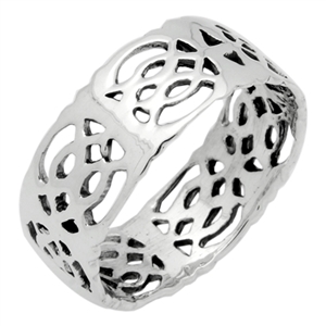 RPS1087 Silver Celtic Design band 8mm