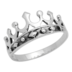 RPS1093 Silver Crown Ring