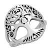 RPS1104 - Sterling Silver Filigree Rounded Tree of Life Ring