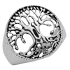 RPS1113 - Sterling Silver Filigree Round Tree of Life Ring