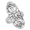 RPS1117 - Sterling Silver Long Filigree Ring