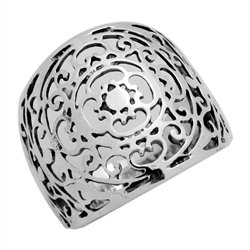 RPS1118 - Sterling Silver Long Filigree Ring