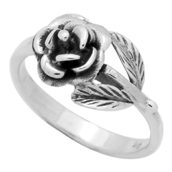 RPS1123 - Sterling Silver Rose Flower Wrap Ring