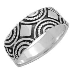 RPS1124 - Sterling Silver Decorative Band Ring