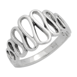 RPS1130 - Sterling Silver S Wavy Loop Plain Ring