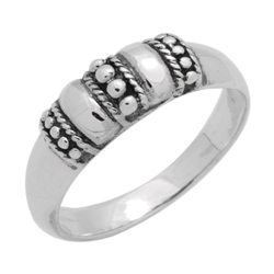 RPS1131 - Sterling Silver Bali Style Band Ring