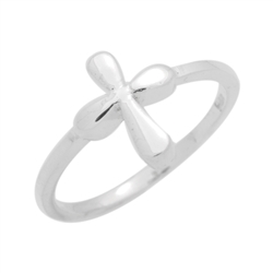 RPS1135 - Sterling Silver High Polish Cross Ring