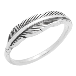 RPS1137 - Sterling Silver Wrap Feather Band Ring