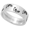 RPS1138 - Sterling Silver Footprints Band Ring