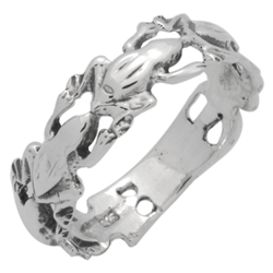 RPS1142 - Sterling Silver Frogs around Band Ring