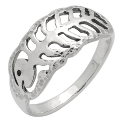 RPS1149 - Sterling Silver Fish bone Band Ring