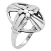 RPS1150 - Sterling Silver Oval Cross Plain Ring