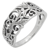 RPS1153 - Sterling Silver Filigree Vines Leaves Ring