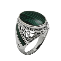 Silver Mens Ring with Stone