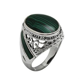 Silver Mens Ring with Stone