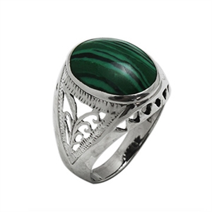 Silver Mens Ring with Stone