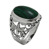 Silver Mens Ring with Stone