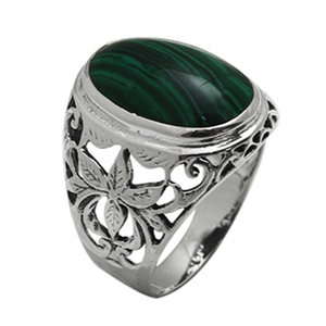 Silver Mens Ring with Stone