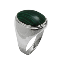 Silver Mens Ring with Stone