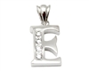 Sterling Silver Plain CZ Initial Pendant E-SH025