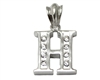 Sterling Silver Plain CZ Initial Pendant H-SH028