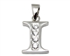 Sterling Silver Plain CZ Initial Pendant I-SH029