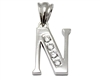 Sterling Silver Plain CZ Initial Pendant N-SH034