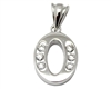 Sterling Silver Plain CZ Initial Pendant O-SH035