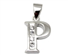 Sterling Silver Plain CZ Initial Pendant P-SH036