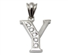 Sterling Silver Plain CZ Initial Pendant Y-SH045