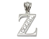 Sterling Silver Plain CZ Initial Pendant Z-SH046