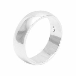 Silver Plain Wedding Band - 6mm