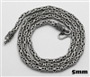 Sterling Silver 5 mm Wide Heavy Bali Chain Necklace Oxidized 26'' length