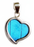 Corazon or Heart  Butterfly wing Pendants, by Silver Tree Designs