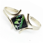 Embracing Wing Cuff featured in Green and Black -  Sterling Silver