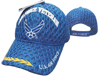 Air Force Veteran Military Cap Blue Mesh